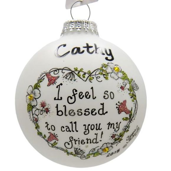 Cathy Christmas Ornament Blessed Friend Personalized Name Teresa Thibault Art - Picture 3 of 7